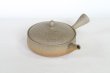 Photo1: Tokoname 2H Japanese tea pot Gyokko pottery tea strainer flat shape yakishime 170ml (1)