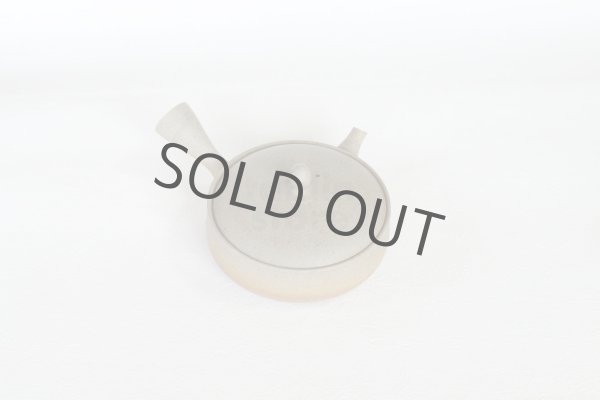 Photo7: Tokoname 2H Japanese tea pot Gyokko pottery tea strainer flat shape yakishime 170ml (7)