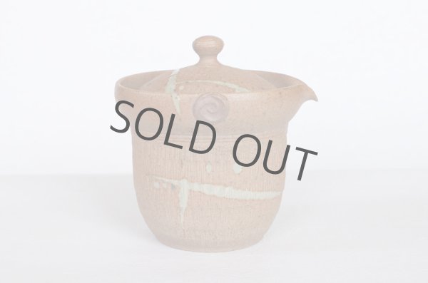 Photo2: Tokoname ware Japanese tea pot isshin carved cover ceramic tea strainer 180ml (2)