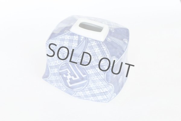 Photo6: Kutani porcelain flower vase single sometsuke shonzui blue H9.5cm (6)