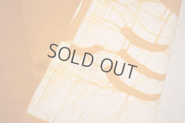 Photo3: Kyoto Noren SB Japanese batik door curtain Maneki Lucky Cat mustard 85cm x 150cm (3)