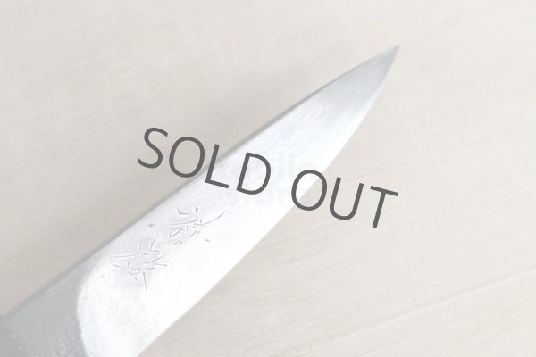 Photo3: Shokei Funaki hangetsu white 2 steel Lacquer wisteria string cord handle Tanto Fixed Blade Knife 85mm (3)