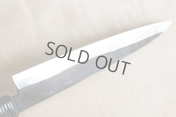 Photo9: Shokei Funaki white 2 steel Lacquer wisteria string cord handle Sashimi Sujihiki knife 180mm (9)