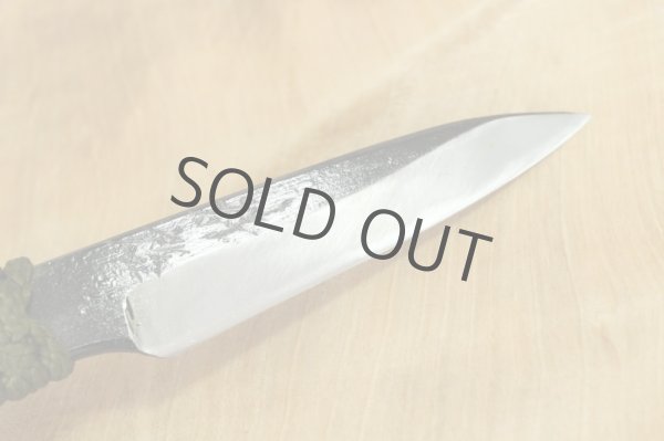 Photo10: Shokei Funaki Tsukamaki Kurouchi white 2 steel Tanto Fixed Blade Knife 78mm (10)