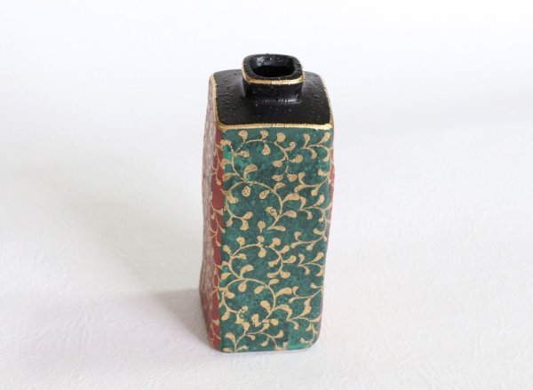 Photo5: Kutani porcelain Karakusa gold Japanese bud vase H11cm (5)