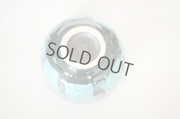 Photo3: Kutani matcha chawan Japanese tea ceremony bowl ippuku blue ginsai (3)