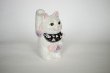 Photo6: Maneki Neko Japanese Lucky Cat Kutani Porcelain flower pink-purple H14cm (6)