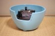 Photo5: Electric charcoal Japanese tea ceremony blue seiji pottery benibachiburo (5)