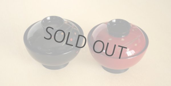 Photo6: Japanese Echizen Urushi lacquer soup bowl wan matsuba sakura D12cm set of 2 (6)
