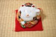 Photo3: Japanese Lucky Cat Kutani Porcelain Maneki Neko fu mori pair H11.5cm (3)