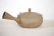 Photo3: Tokoname Japanese tea pot Gyokko pottery tea strainer flat shape yakishime 250ml (3)