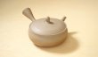 Photo2: Tokoname Japanese tea pot Gyokko pottery tea strainer flat shape yakishime 250ml (2)