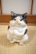 Photo12: Shigaraki Japanese pottery figurine Boss cat H 22.5 cm  (12)