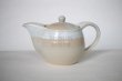 Photo1: Hagi yaki ware Japanese tea pot Hamon with stainless tea strainer 400ml (1)