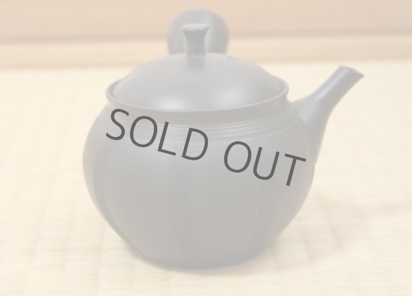 Photo5: Tokoname Japanese tea pot Hokuryu ceramic tea strainer nota black 270ml (5)
