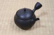 Photo6: Tokoname Japanese tea pot Hokuryu ceramic tea strainer nota black 270ml (6)