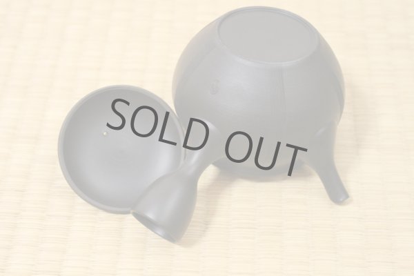 Photo4: Tokoname Japanese tea pot Hokuryu ceramic tea strainer nota black 270ml (4)