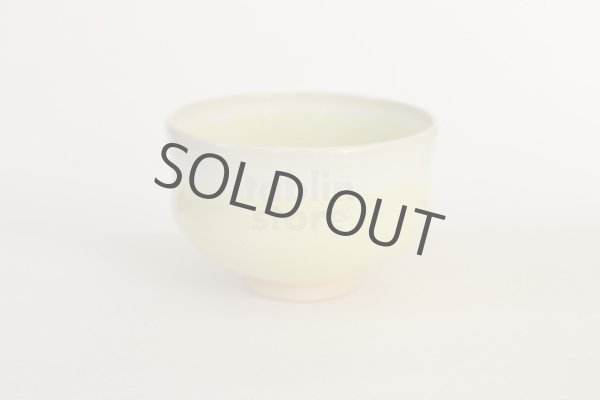 Photo1: Kiyomizu Kyoto porcelain Japanese matcha tea bowl chawan Rinzan light yellow  (1)