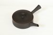 Photo10: Tokoname Japanese tea pot Sekiryu pottery tea strainer flat shape shudei black 150ml (10)
