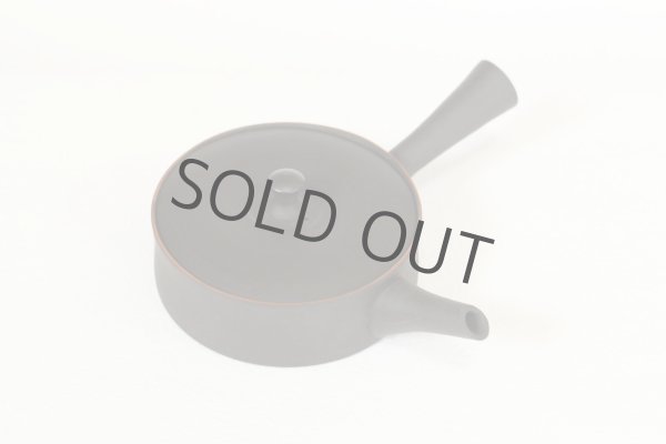 Photo10: Tokoname Japanese tea pot Sekiryu pottery tea strainer flat shape shudei black 150ml (10)