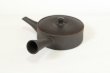 Photo8: Tokoname Japanese tea pot Sekiryu pottery tea strainer flat shape shudei black 150ml (8)