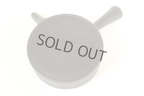 Photo6: Tokoname Japanese tea pot Sekiryu pottery tea strainer flat shape shudei black 150ml (6)