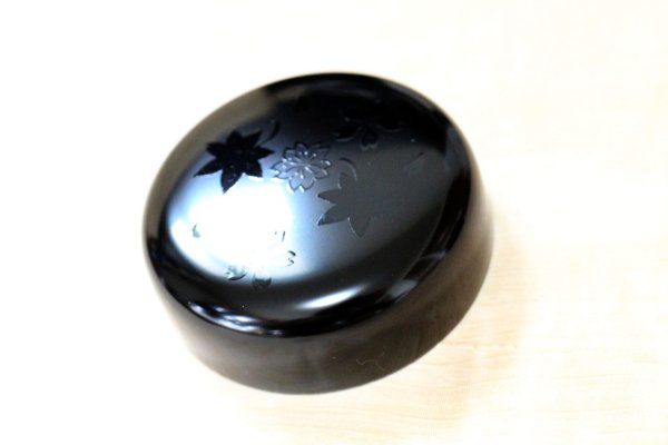Photo2: Tea Caddy Japanese Natsume Echizen Urushi lacquer Matcha container night cherry (2)