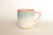 Photo10: Hagi Japanese pottery mug coffee cup mint pink-light-blue gradation set of 2 (10)