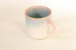 Photo9: Hagi Japanese pottery mug coffee cup mint pink-light-blue gradation set of 2 (9)