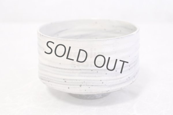 Photo5: Shigaraki pottery Japanese tea ceremony bowl white glaze hakeme matcha chawan (5)