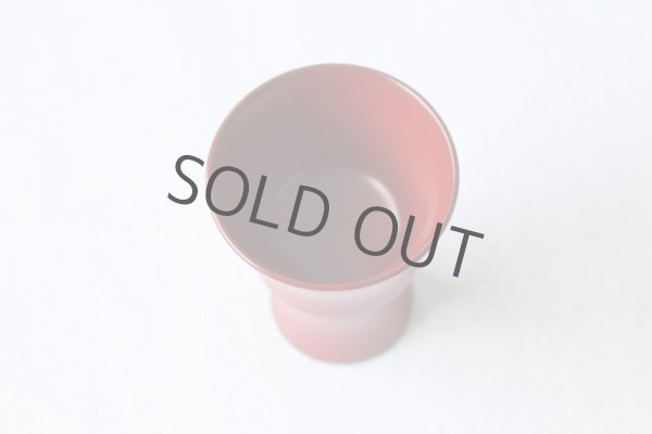 Photo6: Japanese Echizen Urushi lacquer jinoko shu red sake cup bajohai D64mm 60ml (6)