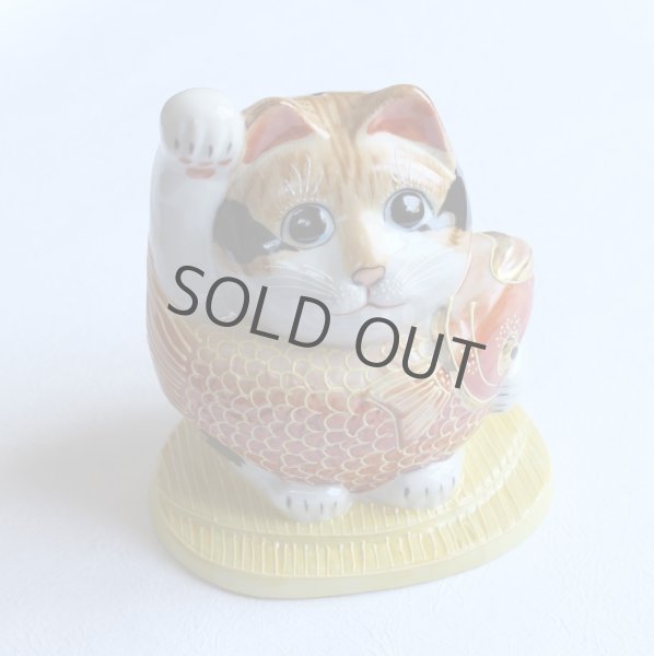 Photo10: Japanese Lucky Cat Kutani Porcelain Maneki Neko yonhachi oukoku H 14.5cm  (10)
