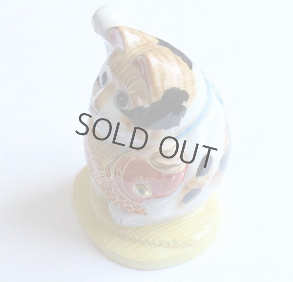 Photo9: Japanese Lucky Cat Kutani Porcelain Maneki Neko yonhachi oukoku H 14.5cm  (9)