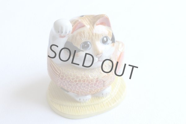 Photo6: Japanese Lucky Cat Kutani Porcelain Maneki Neko yonhachi oukoku H 14.5cm  (6)