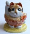 Photo4: Japanese Lucky Cat Kutani Porcelain Maneki Neko yonhachi oukoku H 14.5cm  (4)