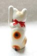 Photo8: Japanese Lucky Cat Tokoname ware YT Porcelain Maneki Neko slim white H25cm (8)