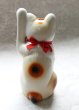 Photo7: Japanese Lucky Cat Tokoname ware YT Porcelain Maneki Neko slim white H25cm (7)