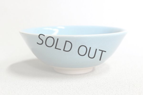 Photo5: Kiyomizu Japanese pottery tea ceremony bowl matcha chawan blue hira retsu Junzo (5)