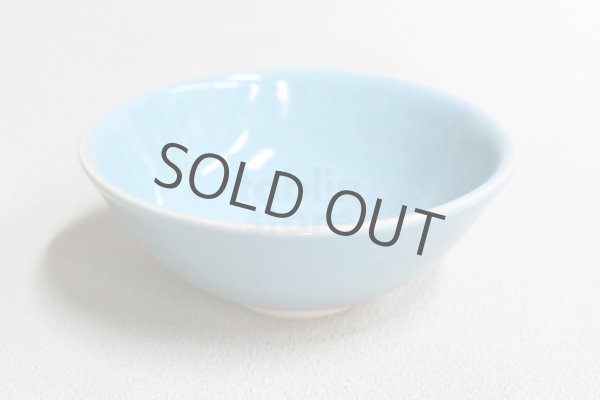 Photo4: Kiyomizu Japanese pottery tea ceremony bowl matcha chawan blue hira retsu Junzo (4)