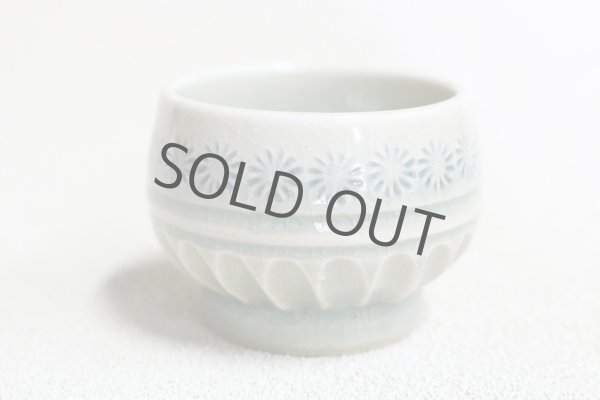 Photo4: Kiyomizu porcelain Japanese sake guinomi Minoru Ando shinogi haiyu  (4)