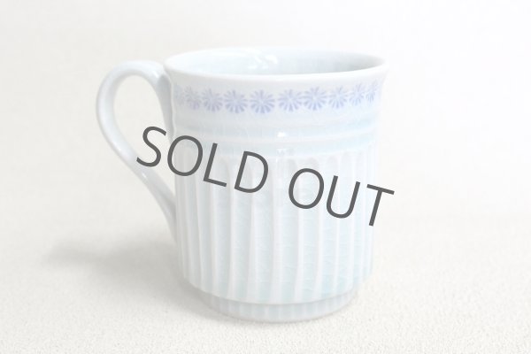Photo1: Kiyomizu Japanese pottery mug coffee cup Minoru Ando seiji  light blue (1)