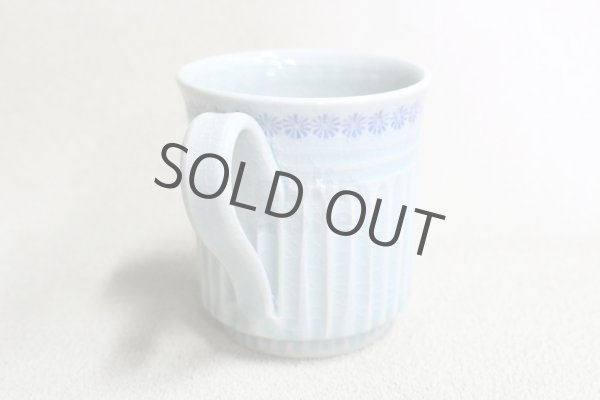Photo2: Kiyomizu Japanese pottery mug coffee cup Minoru Ando seiji  light blue (2)
