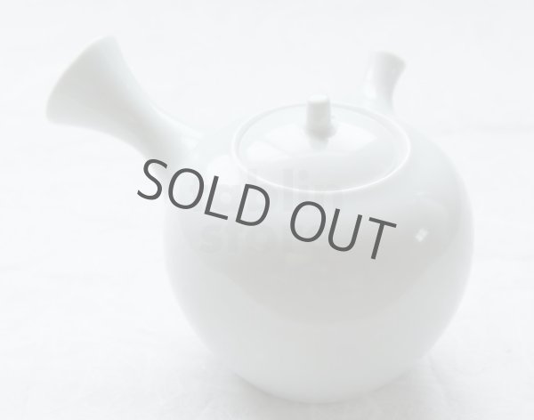 Photo1: Arita Porcelain Japanese tea pot white ceramic strainer hakuto 400ml (1)