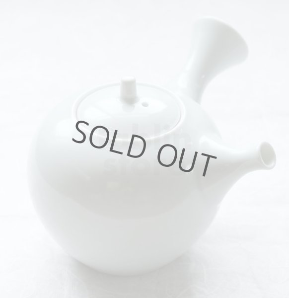 Photo5: Arita Porcelain Japanese tea pot white ceramic strainer hakuto 400ml (5)