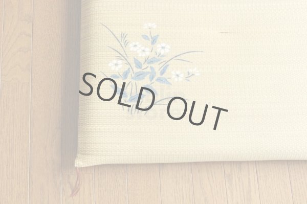 Photo4: Japanese rush grass floor pillow cushion zabuton flower psdik br 55 x 55cm (4)