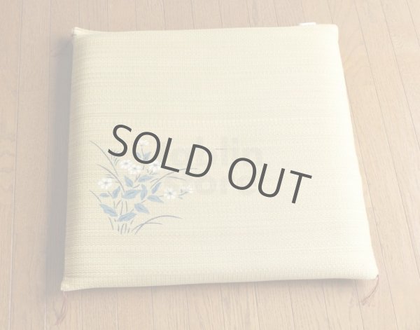 Photo2: Japanese rush grass floor pillow cushion zabuton flower psdik br 55 x 55cm (2)