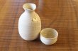 Photo3: Tokoname Japanese sake bottle cup set YT Kenji nerikomi Tokkuri guinomi (3)