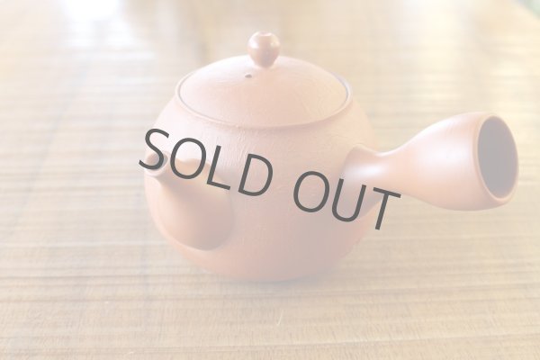 Photo3: Tokoname pottery YT Japanese tea pot kyusu shudei Komatsu red 220ml (3)