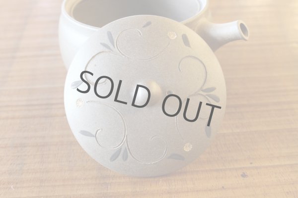 Photo9: Tokoname pottery YT Japanese tea pot kyusu yakishime Yutaka karakusa 300ml (9)