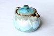 Photo3: Kutani porcelain Ginsai blue glaze Japanese tea pot (3)